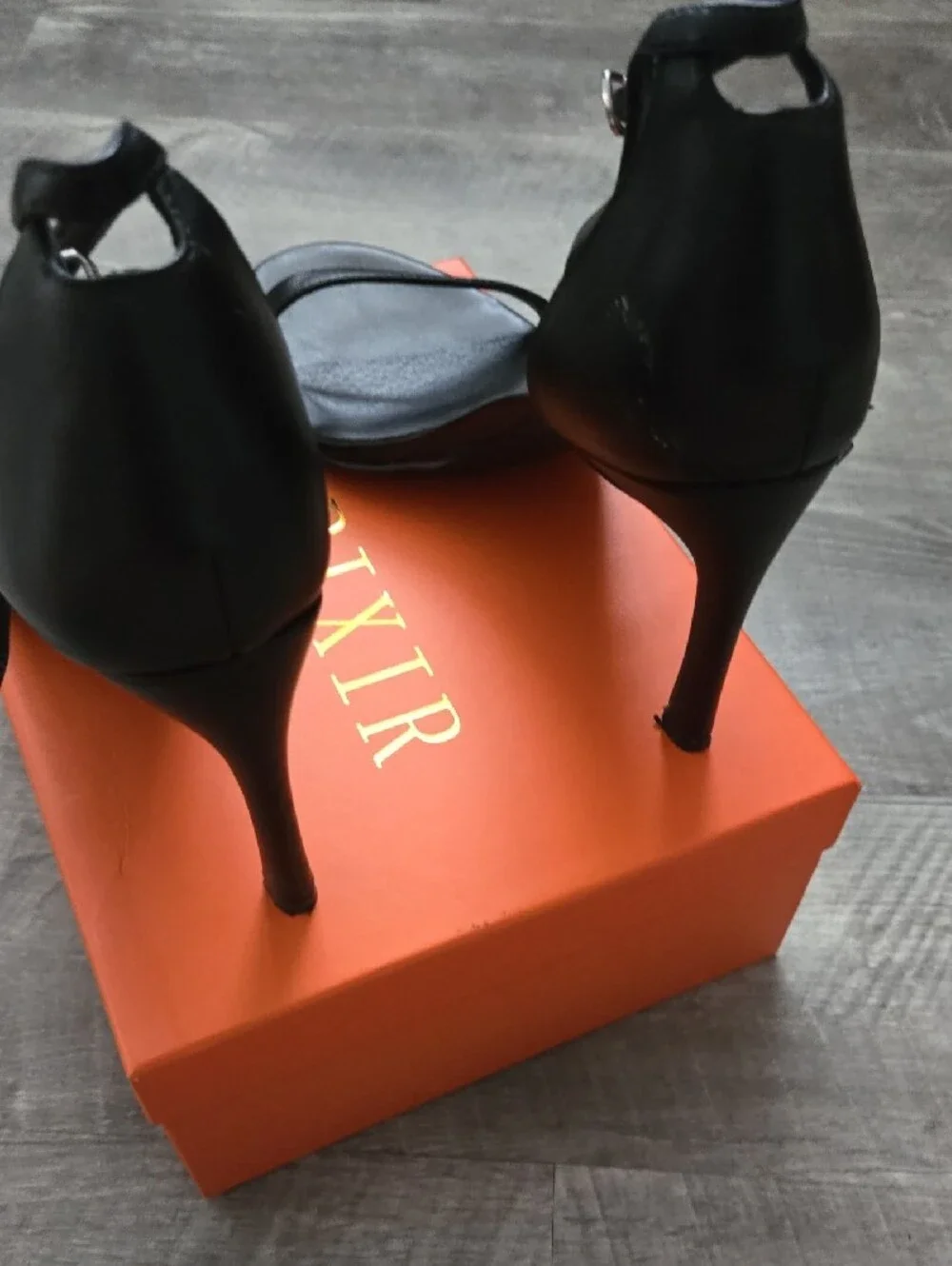 Black Strappy Mid-Heel Sandals